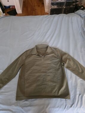 lululemon athletica Men's Long-Sleeve Polo in Olive Green